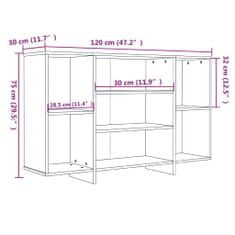 Vidaxl Komoda hnedý dub 120x30x75 cm drevotrieska