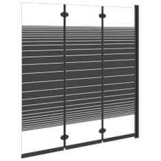 Petromila vidaXL Skladací sprchový kút 3 panely 130x130 cm ESG čierny