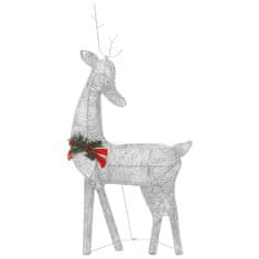Vidaxl Vianočné soby 6 ks strieborné studené biele sieťovina