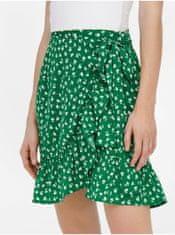 ONLY Zelená kvetovaná krátka zavinovacia sukňa ONLY Olivia M