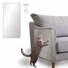 Grip Shop XL silná priehľadná ochranná fólia na nábytok - škrabadlo pre mačky a psy 2 ks 50cm x 30cm + 8 montážne háčiky