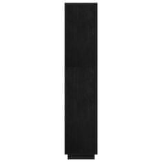 Vidaxl Knižnica/deliaca stena, čierna 80x35x167 cm, borovicový masív