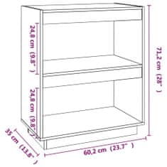 Vidaxl Knižnica medovo-hnedá 60x35x71 cm masívna borovica