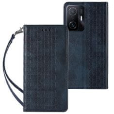 MG Magnet Strap knižkové kožené puzdro na Xiaomi Redmi Note 11 Pro 4G/5G, modré