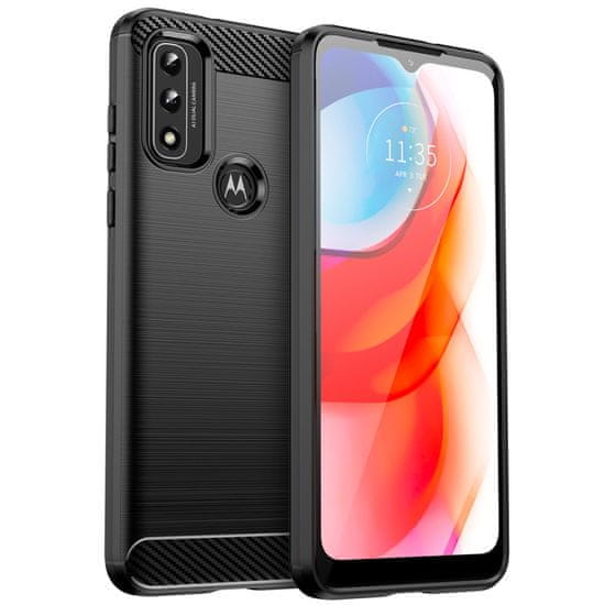 MG Carbon Case Flexible silikónový kryt na Motorola Moto G Play 2022, čierny