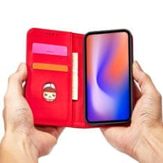 MG Magnet Card knižkové kožené puzdro na iPhone 12 Pro, červené