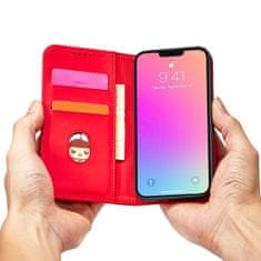 MG Magnet Card knižkové kožené puzdro na iPhone 13 mini, červené