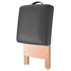 Petromila vidaXL Skladacia masérska stolička, 12 cm sedadlo, 2 podložky, čierna
