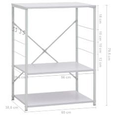 Vidaxl Skrinka na mikrovlnku biela 60x39,6x79,5 cm drevotrieska