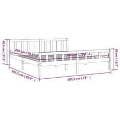 Vidaxl Rám postele, biely, masívne drevo, 180x200 cm, Super King