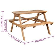 Petromila vidaXL Piknikový stôl 115x115x81 cm bambus