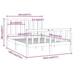 Vidaxl Posteľný rám masívne drevo 140x190 cm