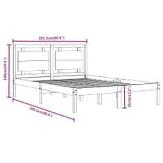 Vidaxl Rám postele masívne drevo 200x200 cm