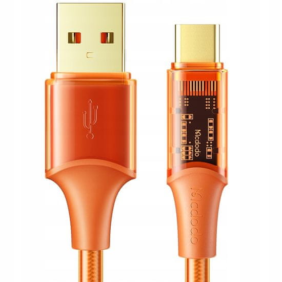 Mcdodo Telefónny kábel, výkonný, super rýchly, USB-C kábel, 100W, 6A, 1,8 m, oranžový, Mcdodo CA-2093