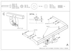 Galia Ťažné zariadenie F1055, FORD Galaxy, MPV, 1995-2000 bajonetové prevedenie C