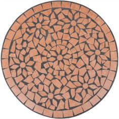 Petromila vidaXL Bistro stolík, tehlová farba 60 cm, mozaikový