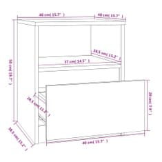 Petromila vidaXL Nočné stolíky 2 ks dymový dub 40x40x50 cm kompozitné drevo