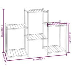 Vidaxl Stojan na kvety 83x25x60 cm čierny železný