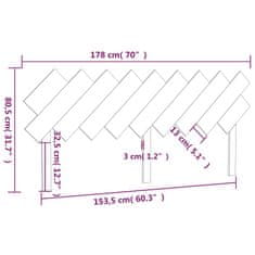 Vidaxl Čelo postele biele 178x3x80,5 cm masívna borovica