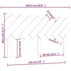 Vidaxl Čelo postele 159,5x3x80,5 cm masívna borovica