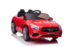 Lean-toys Autobatérie Mercedes SL65 S Červený lakovaný LCD displej