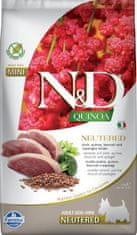 N&D QUINOA Dog GF Duck, Broccoli & Asparagus Neutered Adult Mini 2,5 kg