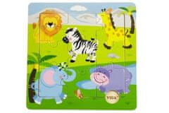 Viga Toys Drevené puzzle - safari