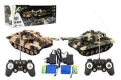 Teddies Tank RC 2ks 25cm tanková bitka + čias. pack 27MHZ a 40MHz maskáč so zvukom so svetlom v Kr.