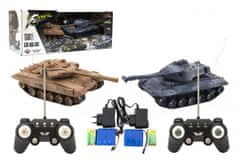 Teddies Tank RC 2ks 25cm tanková bitka + dobíjacia pack 27MHZ a 40MHz so zvukom so svetlom