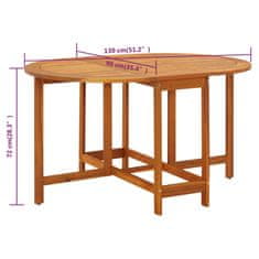 Petromila vidaXL Záhradný stôl 130x90x72 cm, akáciový masív