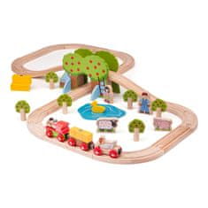 Bigjigs Rail Drevená vláčikodráha farma