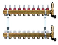 Avansa Rozdeľovač mosadzný 10 cestný pre podlahové kúrenie
