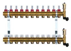 Avansa Rozdeľovač mosadzný 11 cestný pre podlahové kúrenie