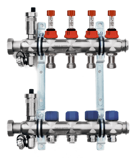Avansa Nerezový rozdeľovač 4 cestný pre podlahové vykurovanie