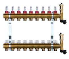 Avansa Rozdeľovač mosadzný 9 cestný pre podlahové kúrenie