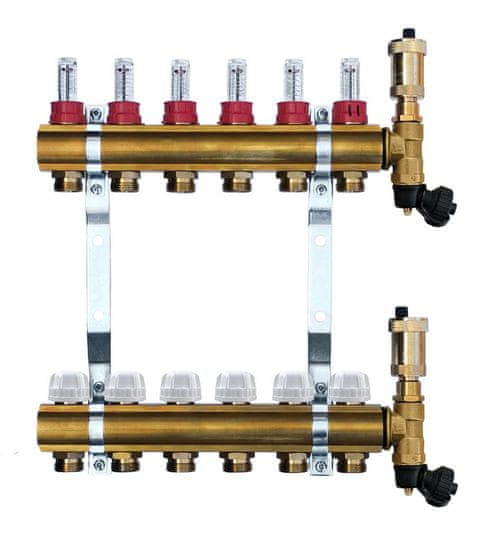 Avansa Rozdeľovač mosadzný 6 cestný pre podlahové kúrenie