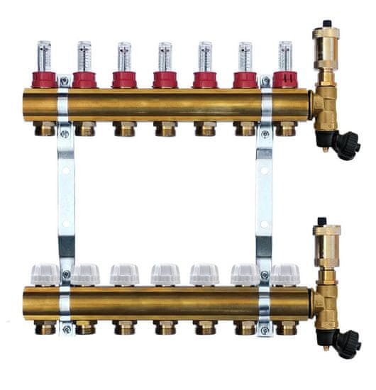 Avansa Rozdeľovač mosadzný 7 cestný pre podlahové kúrenie