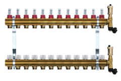Avansa Rozdeľovač mosadzný 12 cestný pre podlahové kúrenie