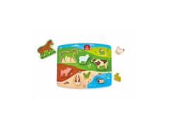 Hape Drevené vkladacie puzzle FARMA