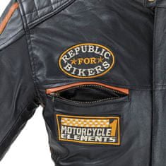 W-TEC Pánska kožená moto bunda Sheawen Classic Farba čierna, Veľkosť 4XL