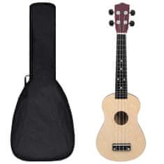 Vidaxl Sopránové ukulele s taškou pre deti, prírodné 23"