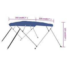 Vidaxl Strieška Bimini so 4 oblúkmi, modrá 243x210x137 cm