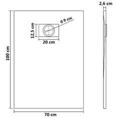 Petromila vidaXL Sprchová vanička SMC hnedá 100x70 cm