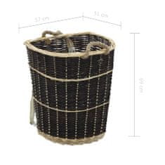 Petromila vidaXL Košík s popruhmi na palivové drevo 57x51x69 cm prírodná vŕba