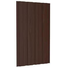 Vidaxl Strešné panely 36 ks pozinkovaná oceľ hnedé 80x45 cm