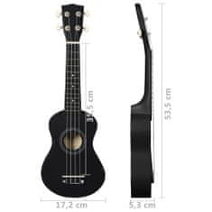 Vidaxl Sopránové ukulele s taškou pre deti čierne 21"