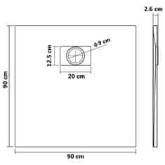 Vidaxl Sprchová vanička SMC hnedá 90x90 cm