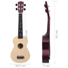 Vidaxl Sopránové ukulele s taškou pre deti, prírodné 23"