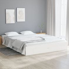 Vidaxl Rám postele, biely, masívne drevo, 135x190 cm, dvojlôžková