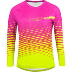 Force Angle MTB dres - dámsky, dlhý, ružovo-fluo - veľkosť XS